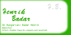 henrik badar business card